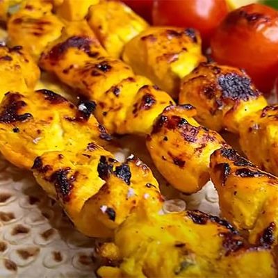 طرز تهیه جوجه کباب زعفرانی برای 8 نفر